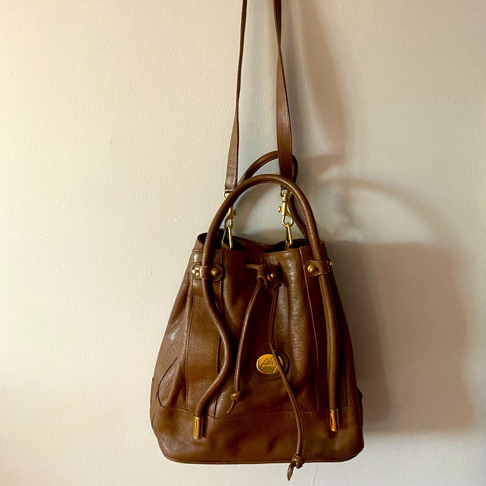 COPY - Vintage brown leather bucket bag